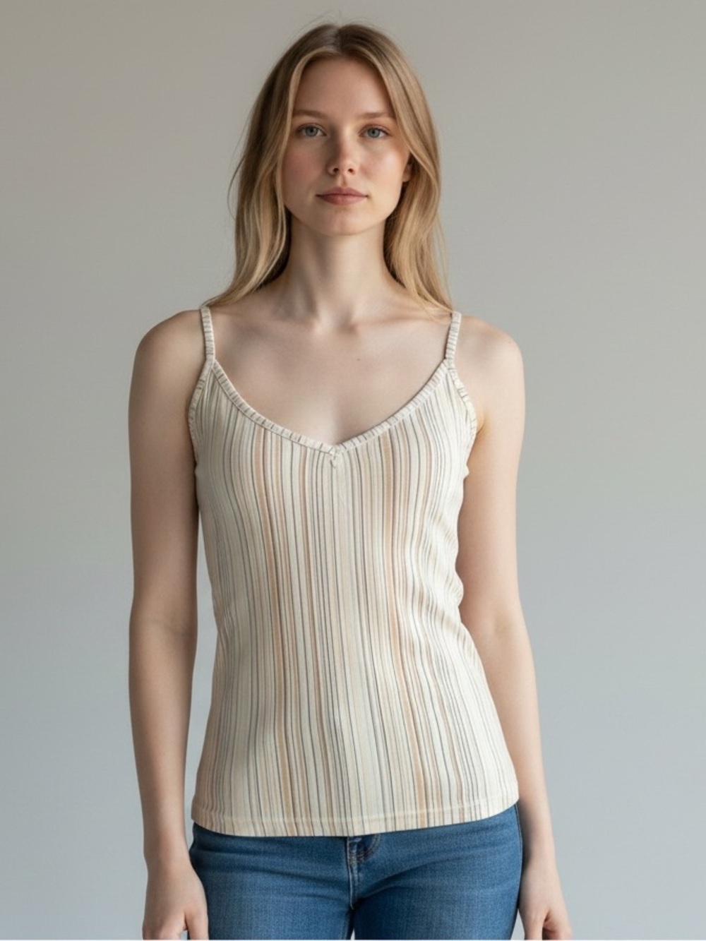 Etam Stripe Strappy Tank Top Cami